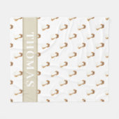 ブレンハイム キャバリア キング チャールズ スパニエル ピンク & ホワイト フリースブランケット (正面(横))