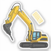 ブレーカーの漫画イラストレーション シール (正面)