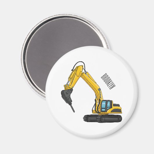 ブレーカーの漫画イラストレーション マグネット (正面/裏面)