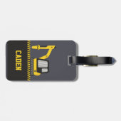 ブレーカーキッズ付き建築イエロー掘削機 ラゲッジタグ (裏面横)