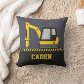 ブレーカー付き黄色のショベルカー 子供部屋 クッション (ブランケット)