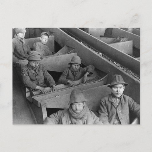 ブレーカー・ボーイズ イーグルヒル炭鉱 1884年のヴィンテージ写真 ポストカード (正面)