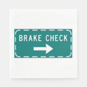 ブレーキチェックロードサイン（矢印あり） スタンダードランチョンナプキン (正面)