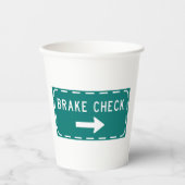 ブレーキチェックロードサイン(矢印あり) 紙コップ (正面)