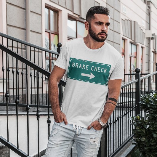ブレーキチェックロードサイン(矢印あり) Tシャツ