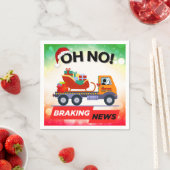 ブレーキニュース – サンタのデリバリーの後退 スタンダードカクテルナプキン (インサイチュ)