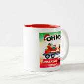 ブレーキニュース – サンタのデリバリーの後退 ツートーンマグカップ (正面右)