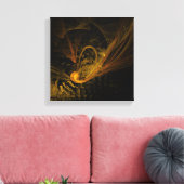 ブレーキングポイント抽象芸術アートブラックとホワイト キャンバスプリント (インサイチュ (リビング))