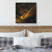 ブレーキングポイント抽象芸術アートブラックとホワイト キャンバスプリント (インサイチュ (寝室))