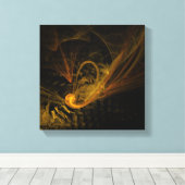 ブレーキングポイント抽象芸術アートブラックとホワイト キャンバスプリント (インサイチュ (ウッドフロア))