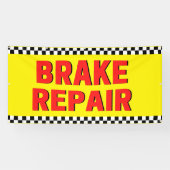 ブレーキ修理車のショップホワイト大 横断幕 (横)