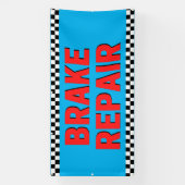 ブレーキ修理車のショップホワイト大 横断幕 (縦)