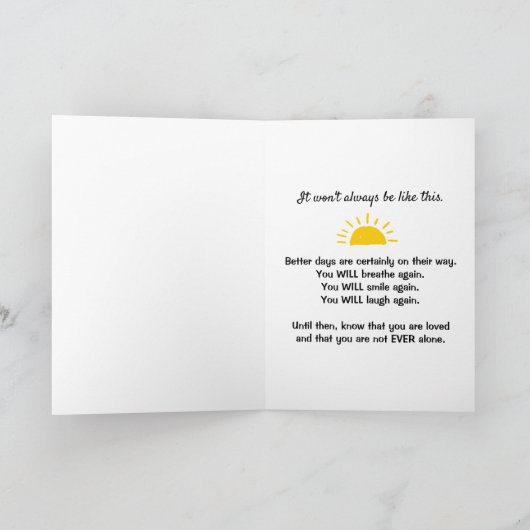 ブレークアップ勇気付けられる、より良い日の先行 カード (内部)