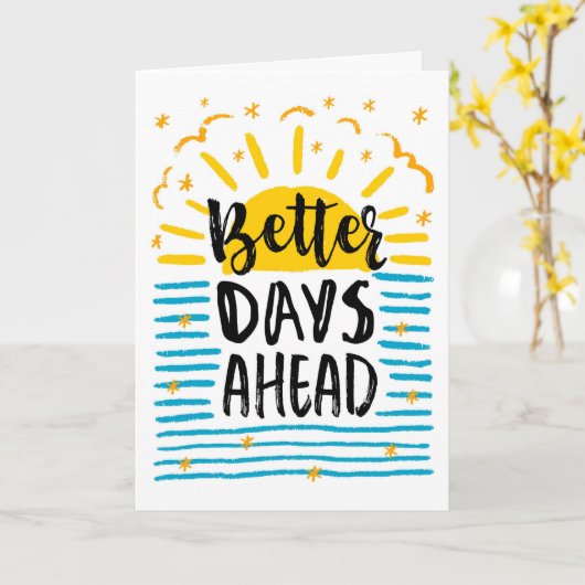 ブレークアップ勇気付けられる、より良い日の先行 カード (黄色い花)