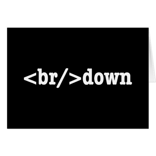 ブレークダウンHTMLコードのグリーティングカード (正面横)