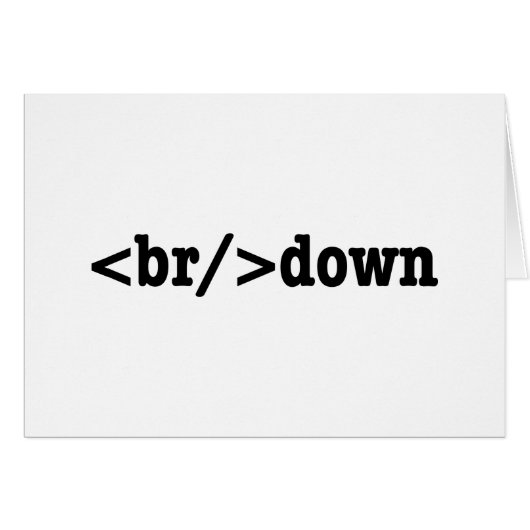 ブレークダウンHTMLコードのグリーティングカード (正面横)