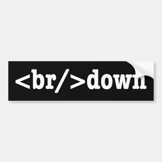ブレークダウンHTMLコード バンパーステッカー (正面)
