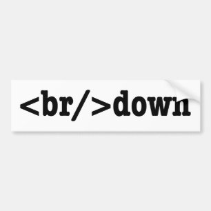 ブレークダウンHTMLコード バンパーステッカー