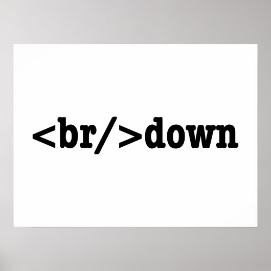 ブレークダウンHTMLコード ポスター (正面)