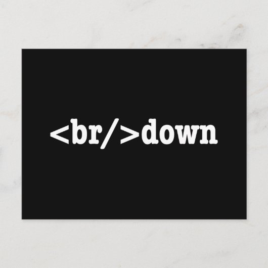 ブレークダウンHTMLコード ポストカード (正面)