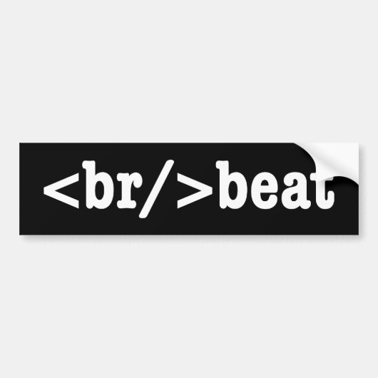 ブレークビートHTMLコード バンパーステッカー (正面)