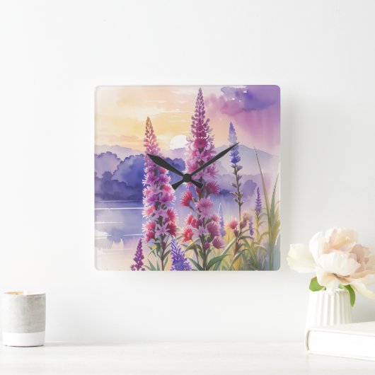 ブレージングスター美しい スクエア壁時計 (ホーム)