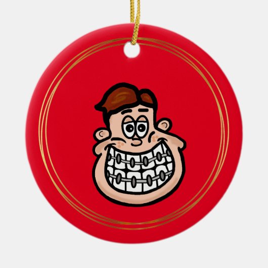 ブレース付き少年オーナメント セラミックオーナメント (正面)