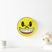 ブレース付き ラウンド壁時計 (ホーム)