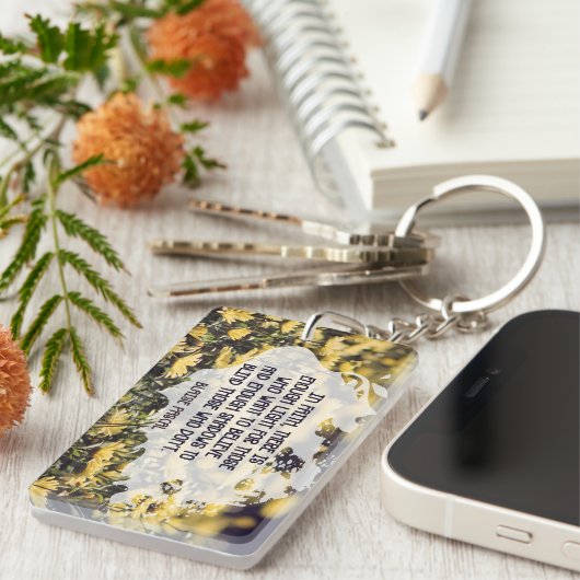 ブレーズパ感動的スカル引用文「信仰の中」 キーホルダー (正面右)