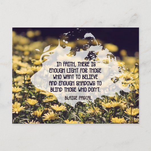 ブレーズパ感動的スカル引用文「信仰の中」 ポストカード (正面)