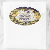 ブレーズパ感動的スカル引用文「信仰の中」 楕円形シール (バッグ)