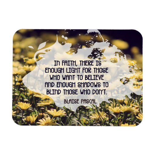 ブレーズパ感動的スカル引用文"信仰の"フレキシ マグネット (横)