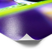 ブレードの水のマクロドロップ草の紫色の花 フォトプリント            (角)