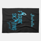 ブレードタオル姿スケートで滑るブルーアイスターコイズ キッチンタオル (横)