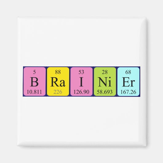 ブレーニア周期表名磁石 マグネット (正面)