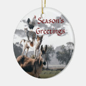 ブレーメンのミュージシャンのおもしろい動物の物語 セラミックオーナメント (左)