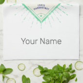 ブレーメンシティドイツレトロタウンミュージシャンヴィンテージ キッチンタオル (折り畳み)