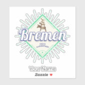 ブレーメンシティドイツレトロタウンミュージシャンヴィンテージ シール (シート)