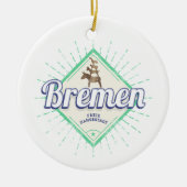 ブレーメンシティドイツレトロタウンミュージシャンヴィンテージ セラミックオーナメント (正面)