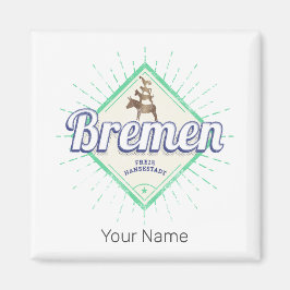 ブレーメンシティドイツレトロタウンミュージシャンヴィンテージ マグネット