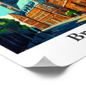 ブレーメンドイツヴィンテージトラベルポートレート ポスター (角)