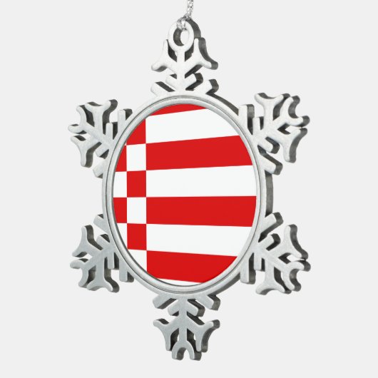 ブレーメン雪の結晶ペーターのクリスマス装飾旗 スノーフレークピューターオーナメント (右)