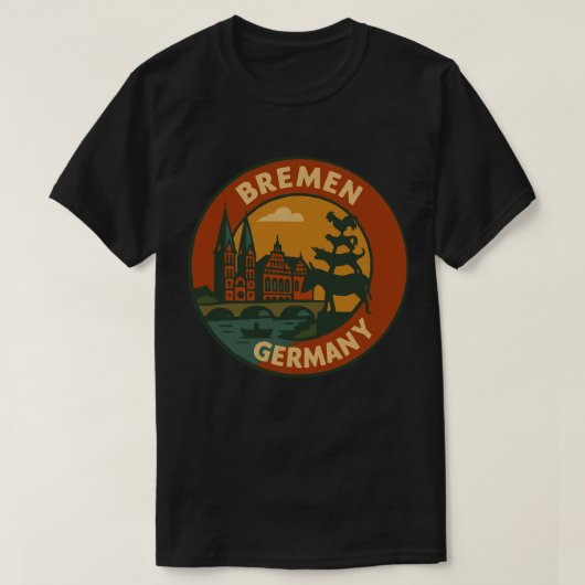 ブレーメン ドイツ シティ アート Tシャツ (デザイン正面)