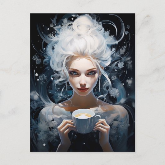 ブレー霜の降りたズ:コーヒー愛好家のための冬のエリクシャー シーズンポストカード (正面)