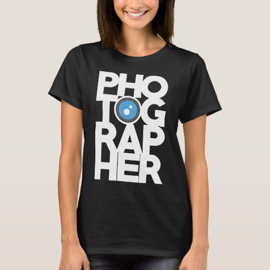 ブレ撮影デザインカメラレンズPhプレゼント Tシャツ (正面)
