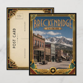 ブレckenridge コロラド ヴィンテージ アールデコ ゴールデンエイジ ポストカード