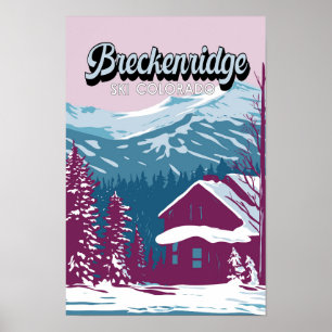 ブレckenridge コロラド 冬 アート ヴィンテージ ポスター