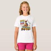 ブロゥ!学校が始まるよ 面白いアヒルのデザイン Tシャツ (正面フル)