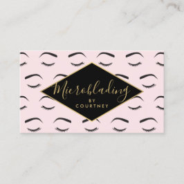 ブロウと発疹マイクロブラディングピンク/ブラック/金ゴールド 名刺