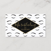 ブロウと発疹マイクロブラディング白/黒/金ゴールド 名刺 (正面)